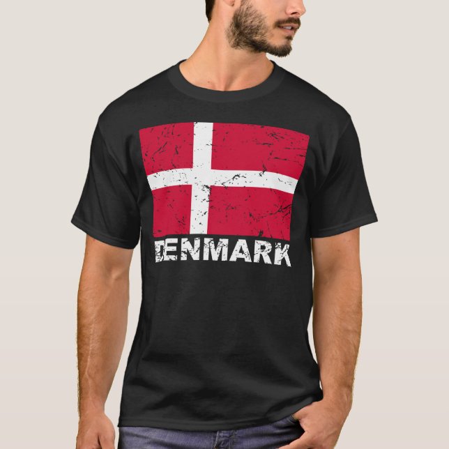 Danmark vintageflagga tröja (Framsida)