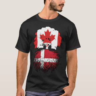 Danmarks Canadian Canada Träd Roots Flagga T Shirt