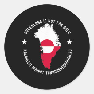 Danmarks flag Grönland är inte till salu översättn Runt Klistermärke