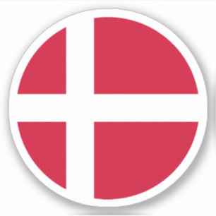 Danmarks flagg Rund dekal