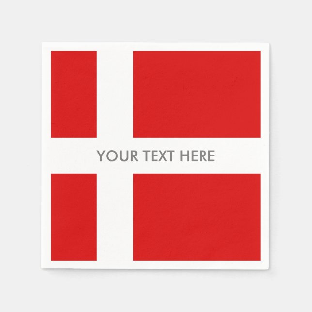 Danmarks flagga anpassningsbar party blöjor pappersservett (Framsidan)
