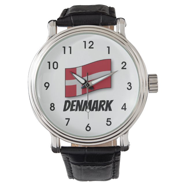 Danmarks flagga armbandsur (Framsida)