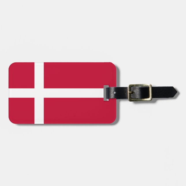 Danmarks flagga bagagebricka (Horisontell Framsida)