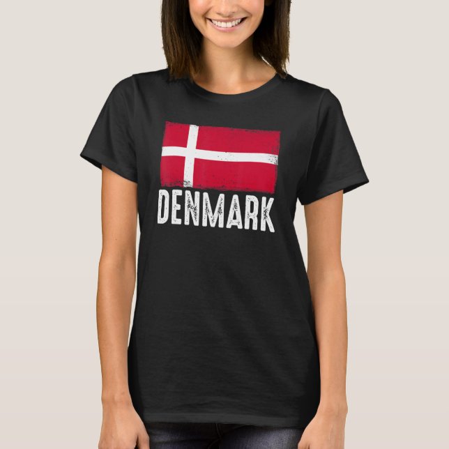 Danmarks Flagga Dansk fotbollslag Fotboll T Shirt (Framsida)
