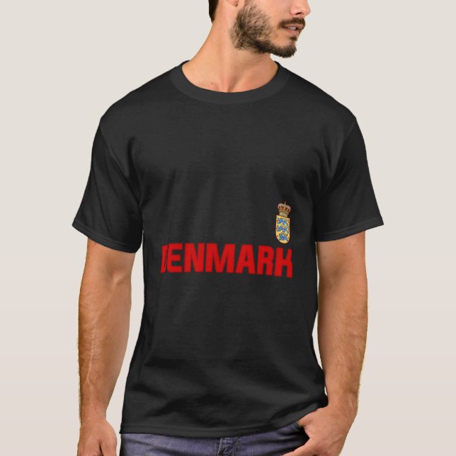 Danmarks Flagga Dansk Pride Dane Internationell Co T Shirt (Framsida)