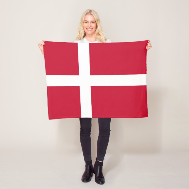 Danmarks flagga fleecefilt (På plats)