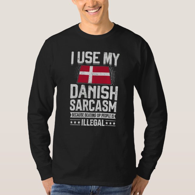 Danmarks Flagga för Danes Manar & Women 2 T Shirt (Framsida)