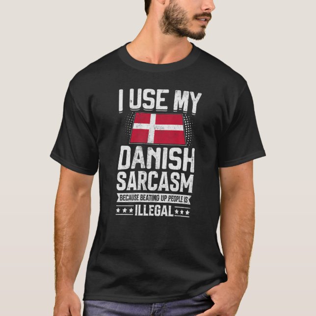 Danmarks Flagga för Danes Manar & Women 2 T Shirt (Framsida)