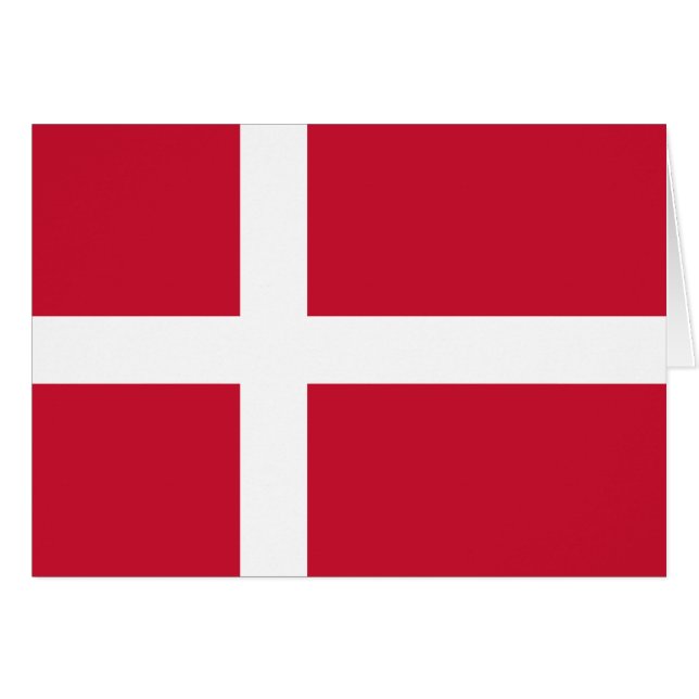 Danmarks flagga hälsningskort (Framsidan Horizontal)