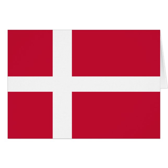 Danmarks flagga hälsningskort (Framsidan Horizontal)