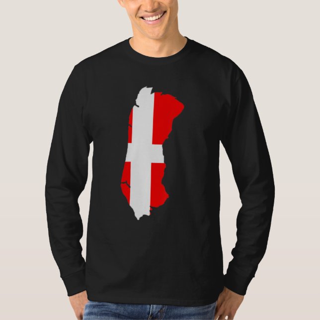 Danmarks flagga i Römö kontur Römö T Shirt (Framsida)