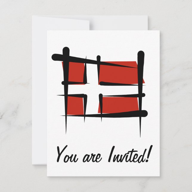 Danmarks flagga inbjudningar (Framsida)