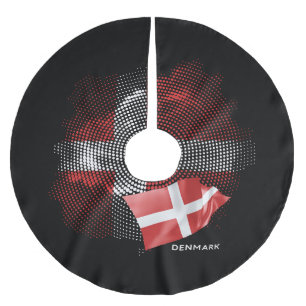 Danmarks flagga julgransmatta borstad polyester