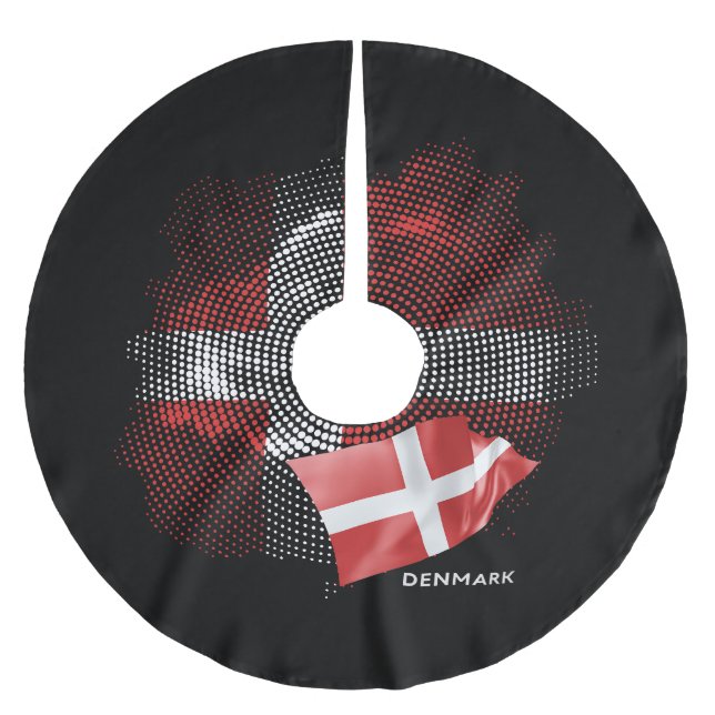 Danmarks flagga julgransmatta borstad polyester (Framsidan)