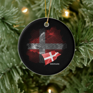 Danmarks flagga julgransprydnad keramik