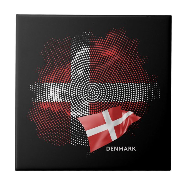 Danmarks flagga kakelplatta (Framsidan)