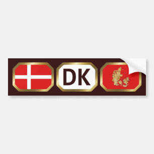 Danmarks Flagga Karta-kod Bildekal