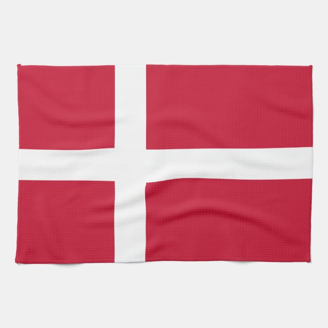 Danmarks flagga kökshandduk (Horisontell)
