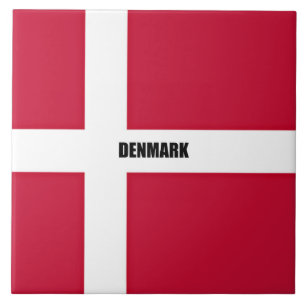 Danmarks flagga, märkt. kakelplatta