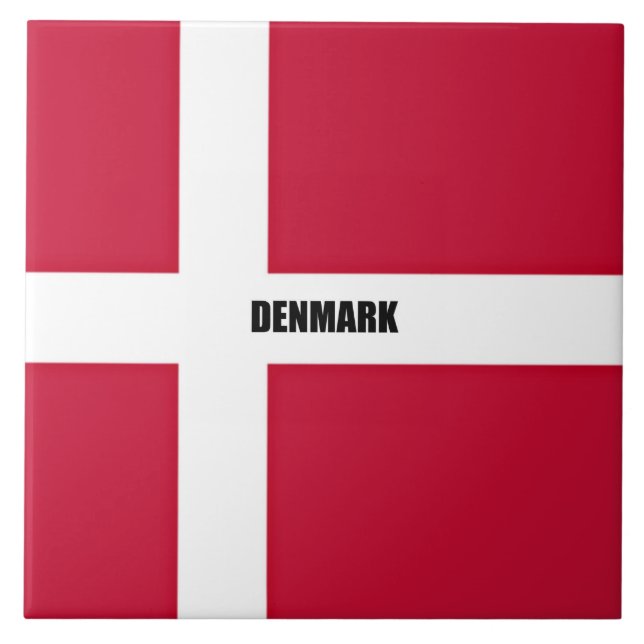 Danmarks flagga, märkt. kakelplatta (Framsidan)