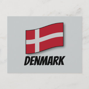 Danmarks flagga, märkt vykort