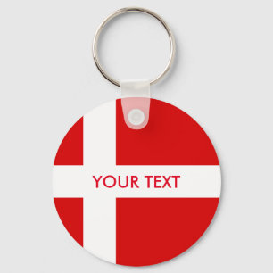 Danmarks flagga nyckelring Dansk design