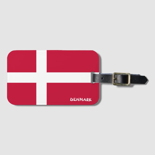 Danmarks Flagga Patriotic Bagagebricka (Framsida horisontal)
