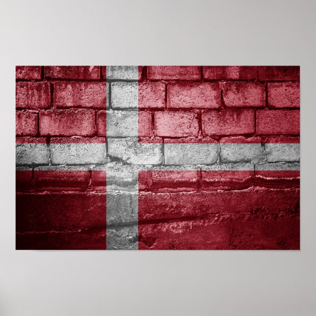 Danmarks flagga poster (Framsidan)