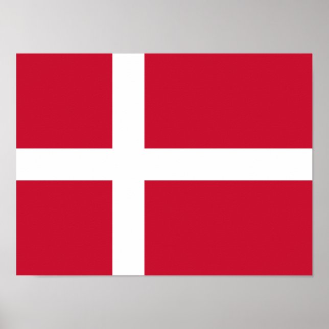 Danmarks flagga poster (Framsidan)