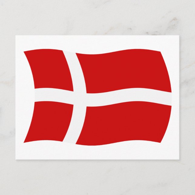 Danmarks Flagga Postkort Vykort (Framsida)