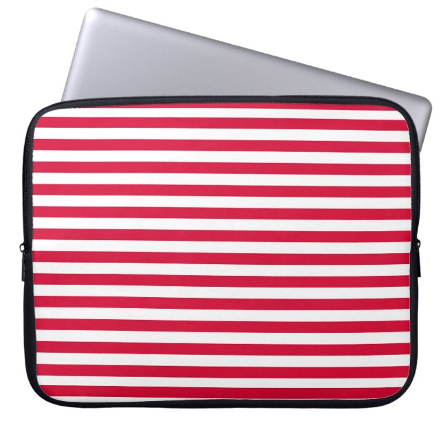 Danmarks flagga ränder land färgmönster rött vit laptop fodral (Framsidan)