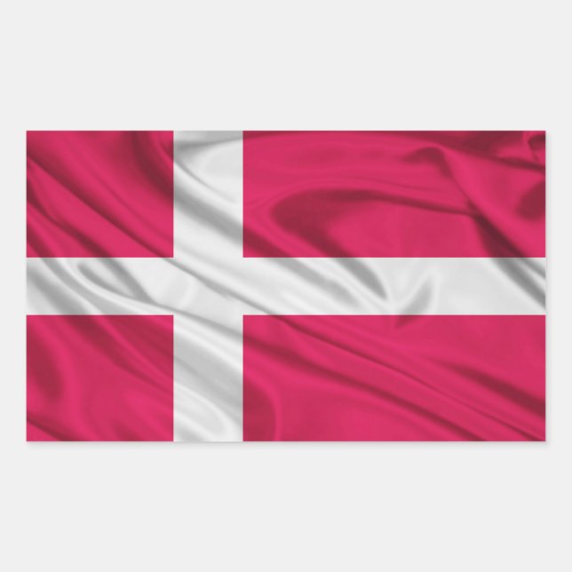 Danmarks flagga rektangulärt klistermärke (Framsida)