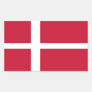 Danmarks flagga rektangulärt klistermärke