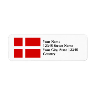 Danmarks flagga Returetiketter Returadress Etikett