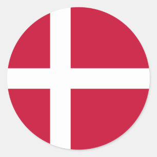 Danmarks flagga runt klistermärke