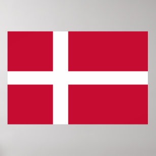 Danmarks flagga Skriv ut värde Poster Papper proje