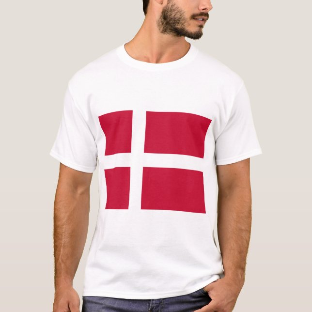 Danmarks flagga t shirt (Framsida)