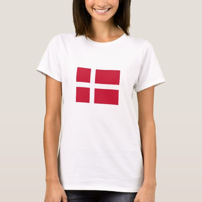 Danmarks flagga t shirt (Framsida)
