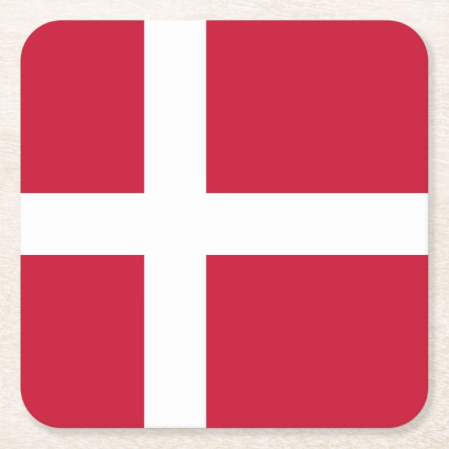 Danmarks flagga underlägg papper kvadrat (Framsidan)