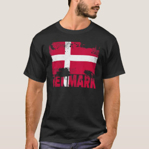 Danmarks Flagga Vintage Distress Danish Grunge Tra T Shirt