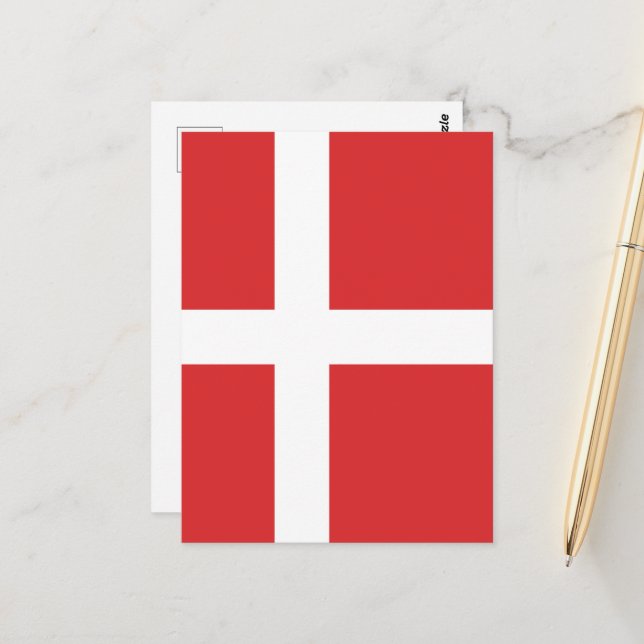 Danmarks flagga vykort (Fram/Back In Situ)