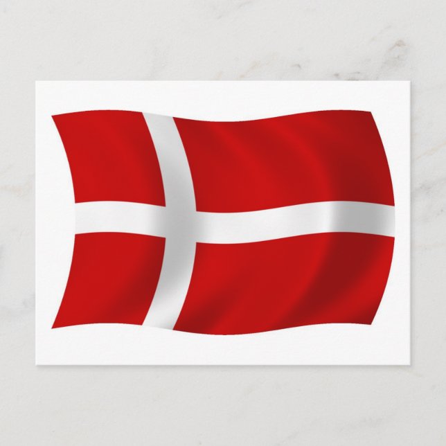 Danmarks flagga vykort (Framsida)