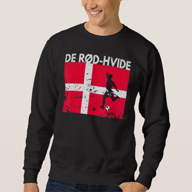 Danmarks fotbollslag Fläkt Jersey Soccer De Rd Hvi Lång Ärmad Tröja (Framsida)