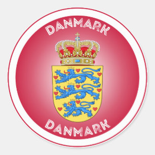 Danmarks kulturarvssymbol runt klistermärke