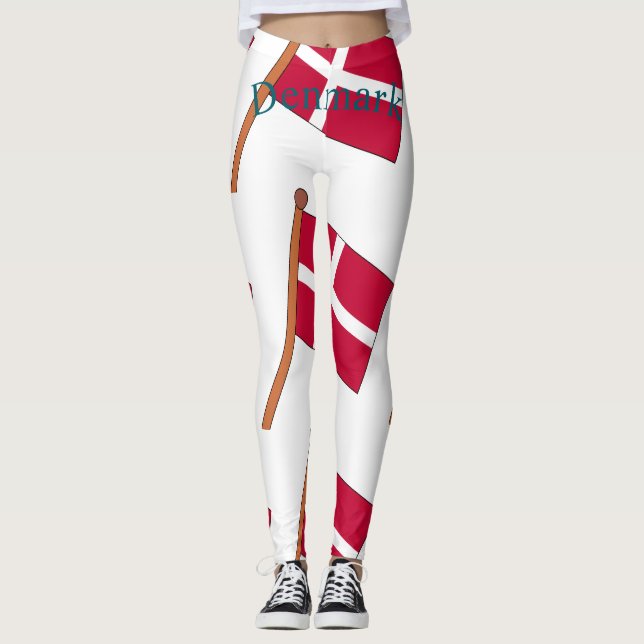 Danmarks landsflagga Thunder_Cove Leggings (Framsida)
