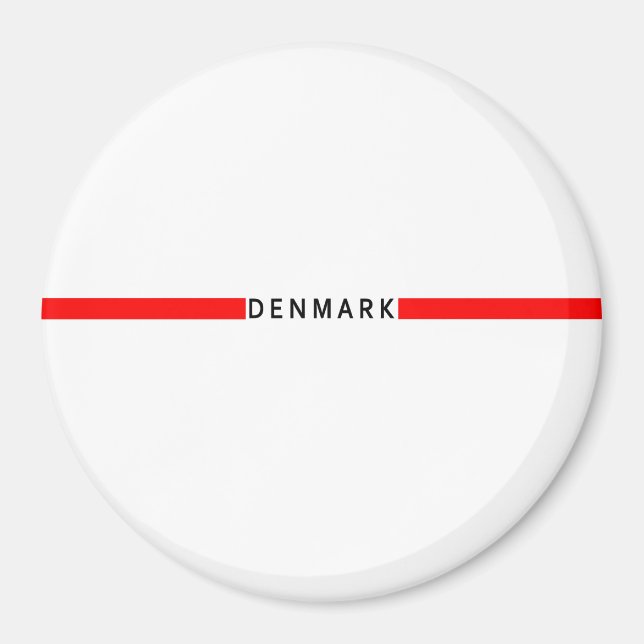 Danmarks minimalistiska flagga magnet (Framsidan)