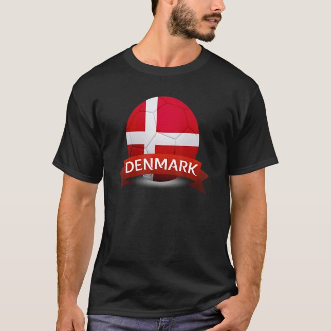 Danmarks nationella lag World Football Socci Champ T Shirt (Framsida)