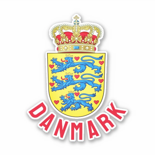 Danmarks riksvapen klistermärken (Framsida)