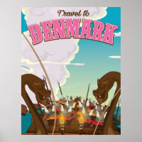 Danmarks Vikings lustiga tecknad-reseaffisch