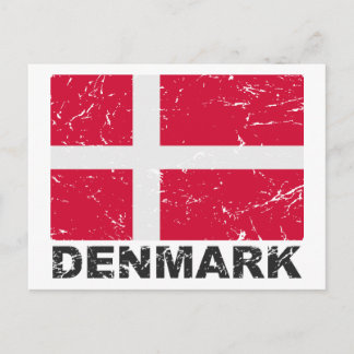 Danmarks Vintage Flagga Vykort